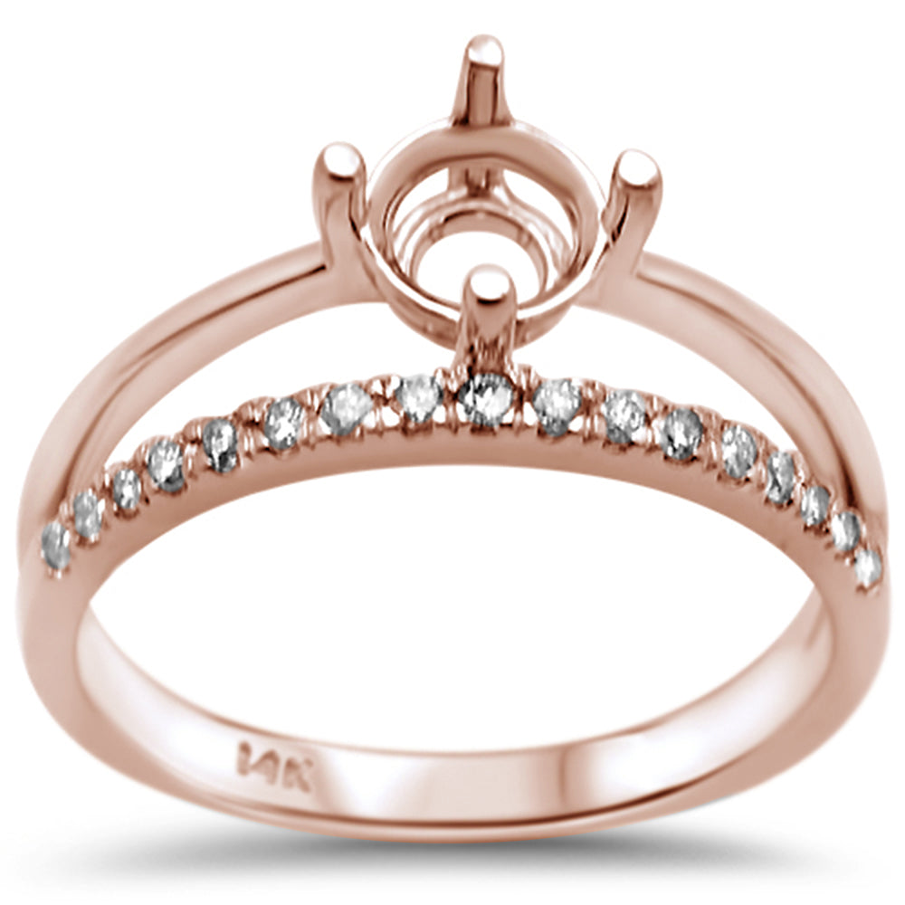 DIAMOND CLOSEOUT! .21ct F SI 14K Rose Gold Diamond Engagement Ring Size 6.5