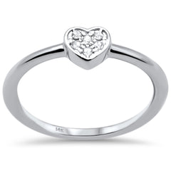DIAMOND CLOSEOUT! .05ct F SI 14K White Gold Heart Shaped Diamond Engagement Ring Size 6.5