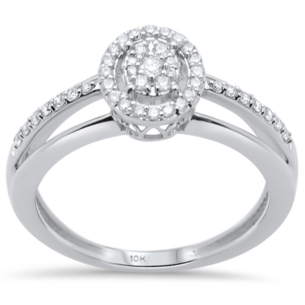 DIAMOND CLOSEOUT! .25ct F SI 10K White Gold Diamond Engagement Ring Size 6.5