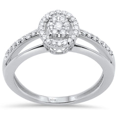 DIAMOND CLOSEOUT! .25ct F SI 10K White Gold Diamond Engagement Ring Size 6.5
