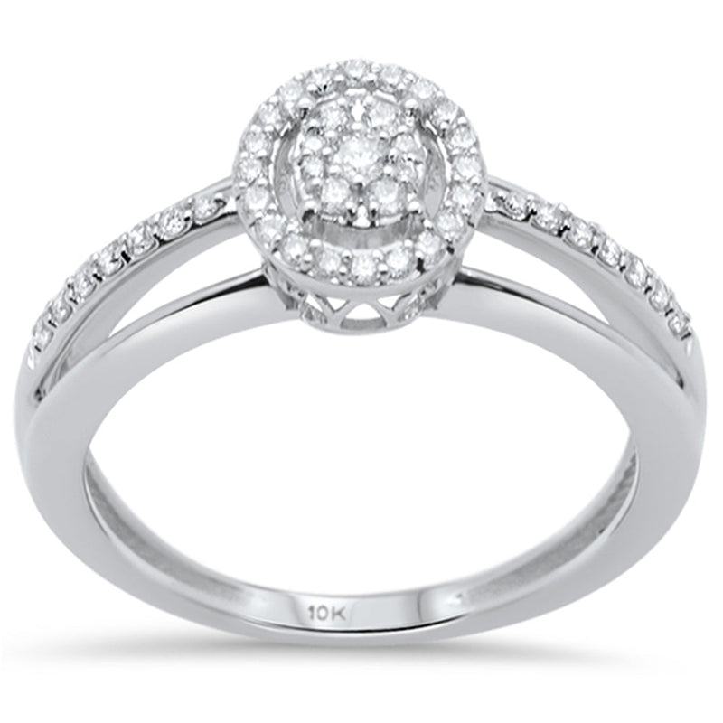 DIAMOND CLOSEOUT! .25ct F SI 10K White Gold Diamond Engagement Ring Size 6.5