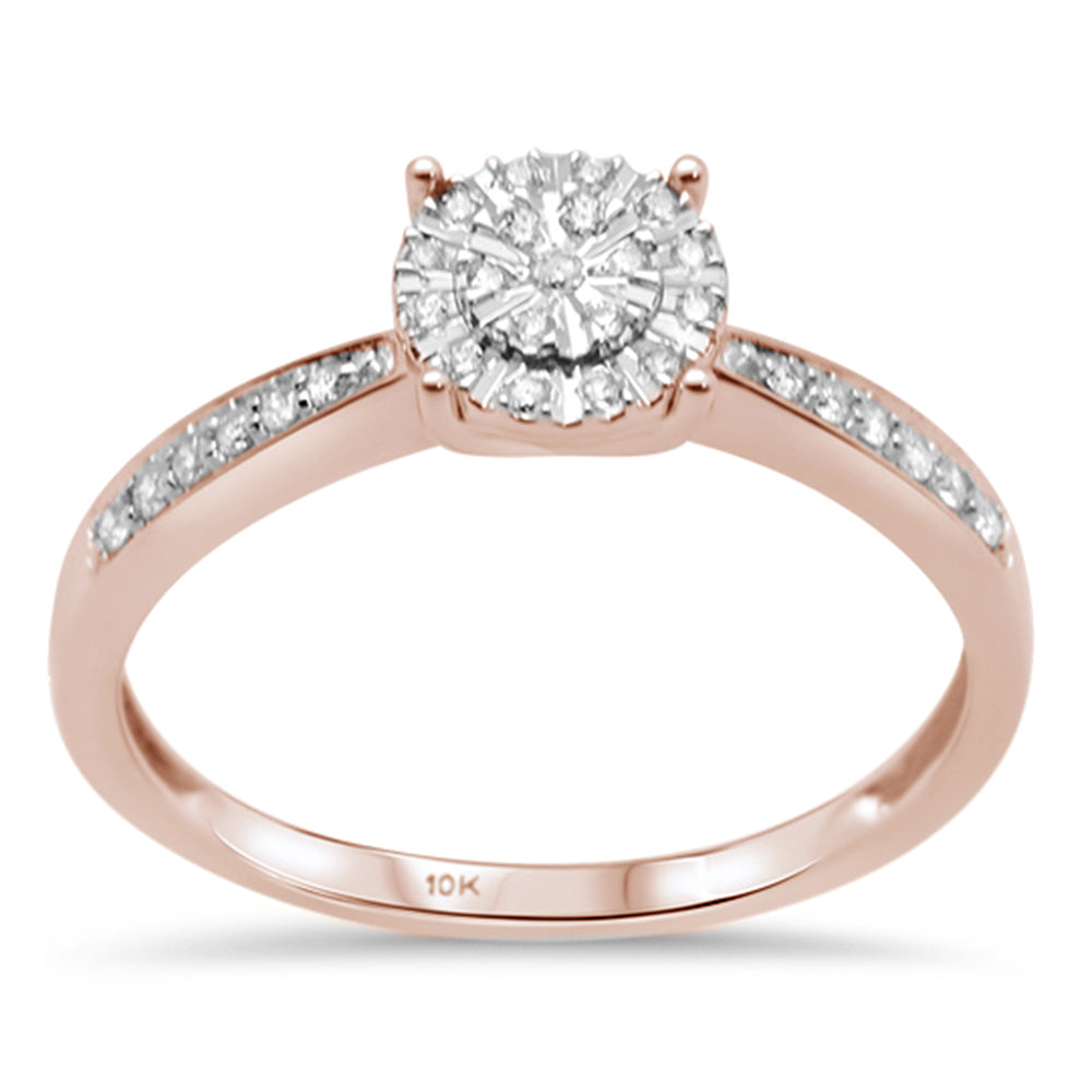 .15ct F SI 10K Rose Gold Round Diamond Engagement Ring Size 6.5