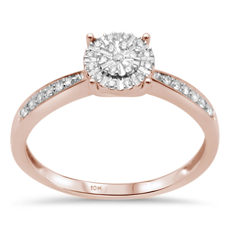.15ct F SI 10K Rose Gold Round Diamond Engagement Ring Size 6.5