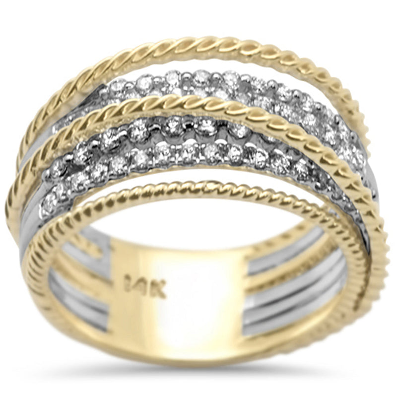 DIAMOND CLOSEOUT!  .49ct G SI 14K Two Tone Ladies Diamond Band Ring Size 6.5