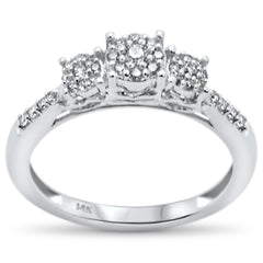 DIAMOND CLOSEOUT! .24ct G SI 14K White Gold Three Stone Diamond Ring Size 6.5