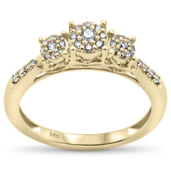 DIAMOND CLOSEOUT! .25ct G SI 14K Yellow Gold Diamond Three Stone Ring Size 6.5