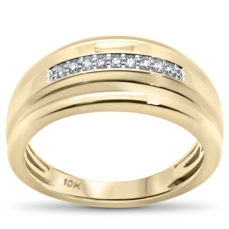 DIAMOND CLOSEOUT!  .12ct G SI 10K Yellow Gold Men's Diamond Ring Size 10