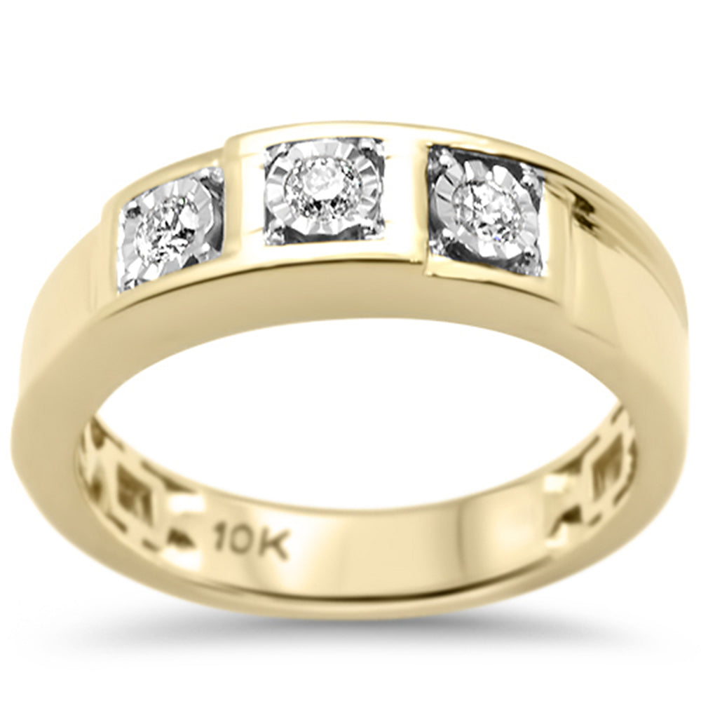 DIAMOND CLOSEOUT!  .23ct G SI 10K Yellow Gold Men's Diamond Ring Size 10