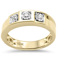 DIAMOND CLOSEOUT!  .23ct G SI 10K Yellow Gold Men's Diamond Ring Size 10