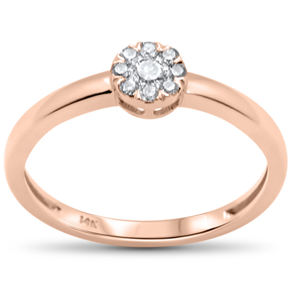 DIAMOND CLOSEOUT! .09ct G SI 14K Rose Gold Round Diamond Solitaire Ring Size 6.5