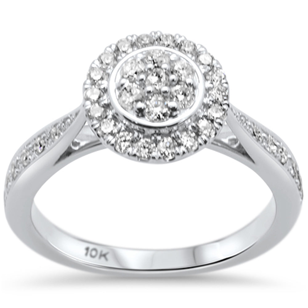DIAMOND CLOSEOUT! .49ct G SI 10K White Gold Round Diamond Engagement Ring Size 6.5