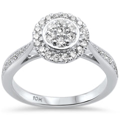 DIAMOND CLOSEOUT! .49ct G SI 10K White Gold Round Diamond Engagement Ring Size 6.5