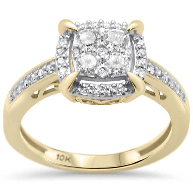 DIAMOND CLOSEOUT! .49ct G SI 10K Yellow Gold Round Diamond Engagement Ring Size 6.5
