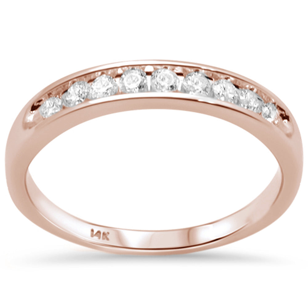 DIAMOND CLOSEOUT! .25CT G SI 14K Rose Gold Diamond Channel Set Wedding Band Size 6.5