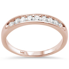 DIAMOND CLOSEOUT! .25CT G SI 14K Rose Gold Diamond Channel Set Wedding Band Size 6.5