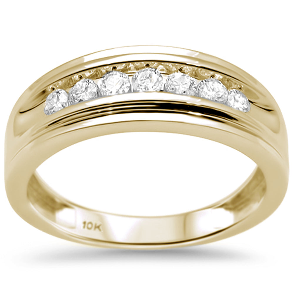DIAMOND CLOSEOUT!  .53ct G SI 10K Yellow Gold Diamond Men's Band Ring Size 10