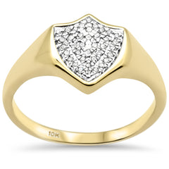 DIAMOND CLOSEOUT! .11CT G SI 10K Yellow Gold Diamond Shield Micro Pave Ring Size 6.5