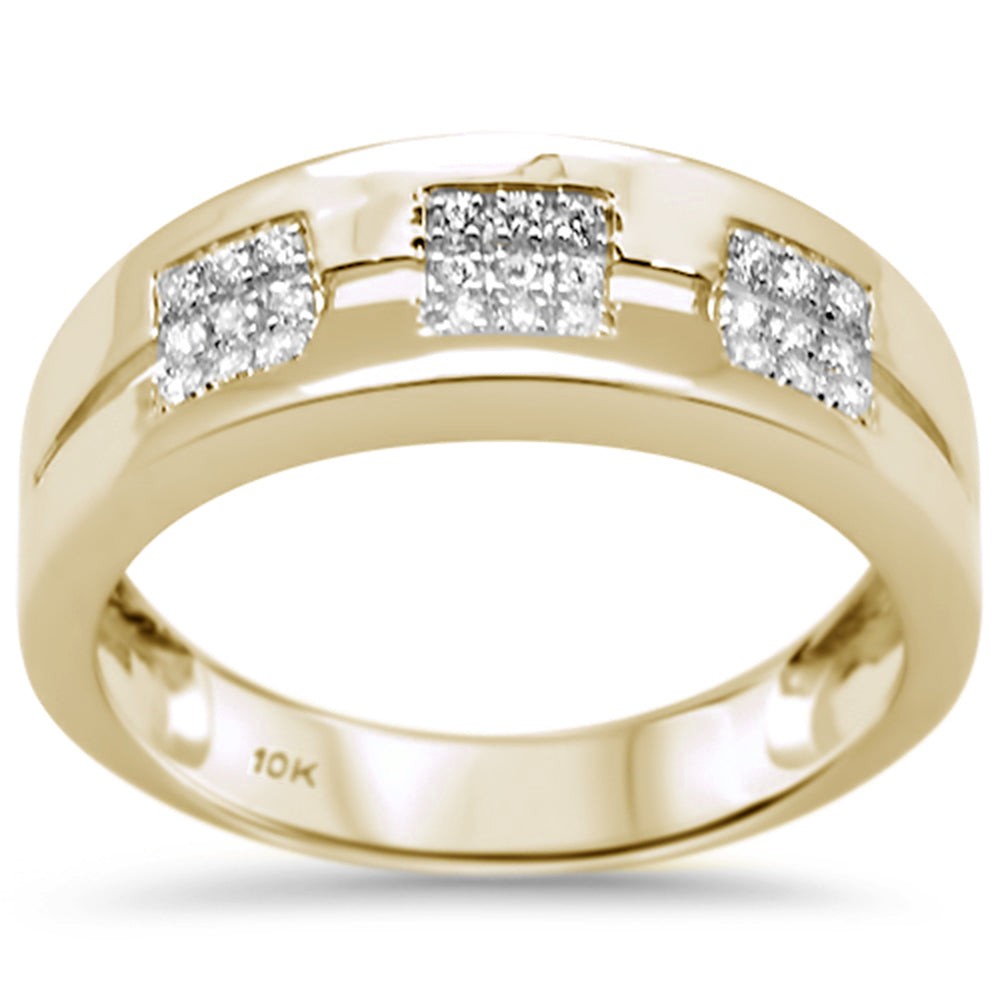 DIAMOND CLOSEOUT! .23CT G SI 10K Yellow Gold Diamond Men's Band Ring Size 10