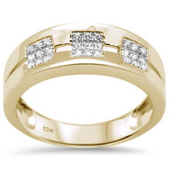 DIAMOND CLOSEOUT! .23CT G SI 10K Yellow Gold Diamond Men's Band Ring Size 10