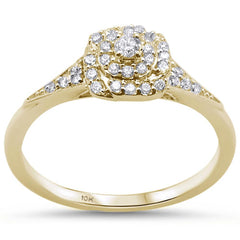 DIAMOND CLOSEOUT! .27CT G SI 10KT Yellow Gold Diamond Square Stye Engagement Ring Size 6.5