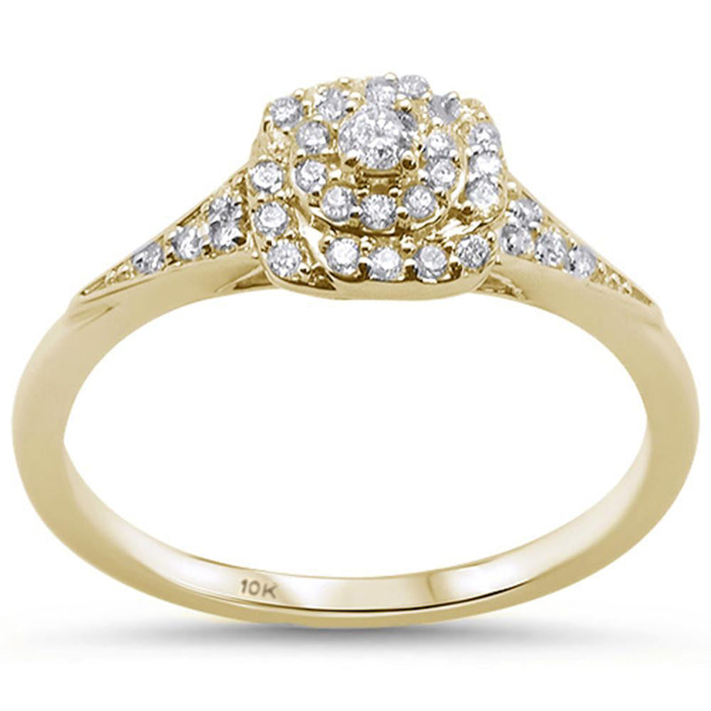 DIAMOND CLOSEOUT! .27CT G SI 10KT Yellow Gold Diamond Square Stye Engagement Ring Size 6.5