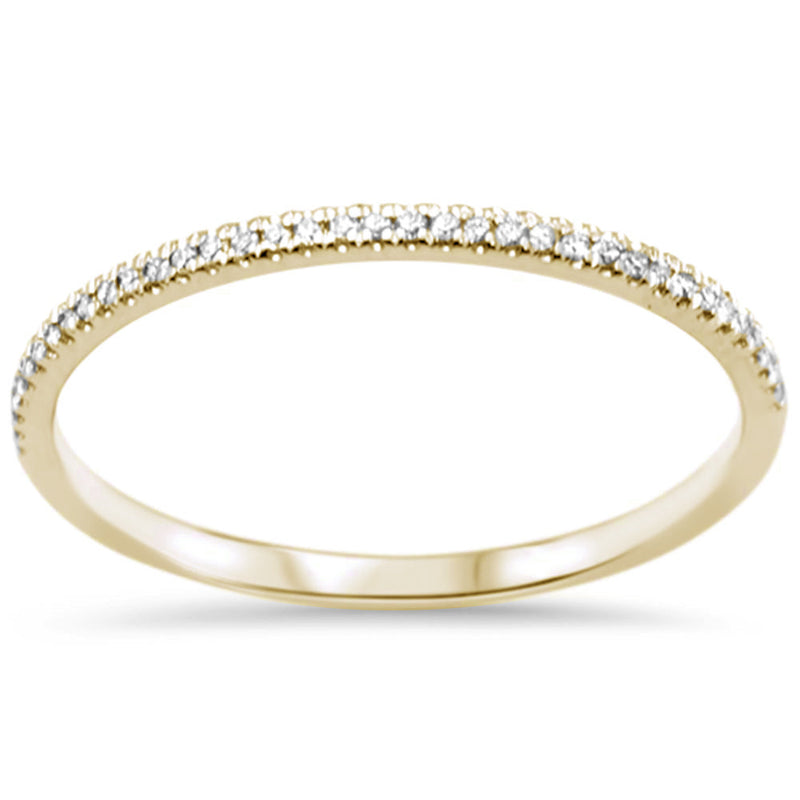 .09ct G SI 14K Yellow Gold Round Diamond Anniversary Stackable Band Ring Size 7