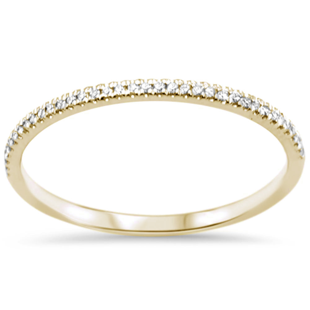 .09ct G SI 14KT Yellow Gold Round Diamond Anniversary Stackable Band Ring Size 6.5