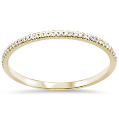 .09ct G SI 14KT Yellow Gold Round Diamond Anniversary Stackable Band Ring Size 6.5