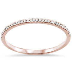 .10ct G SI 14KT Rose Gold Round Diamond Anniversary Stackable Band Ring Size 7