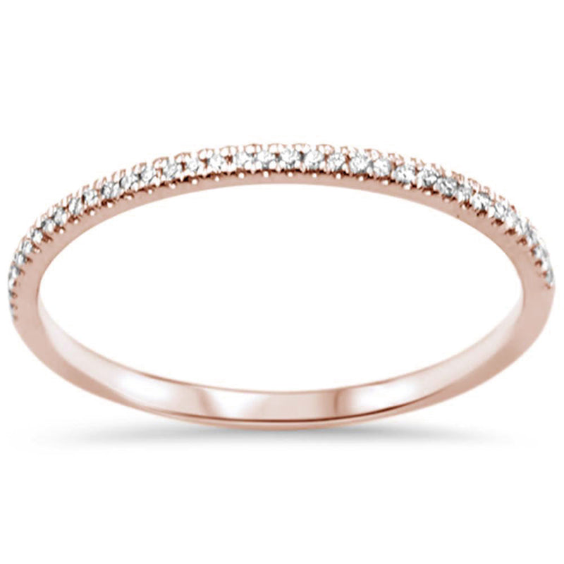 .11ct G SI 14KT Rose Gold Round Diamond Anniversary Stackable Band Ring Size 6.5