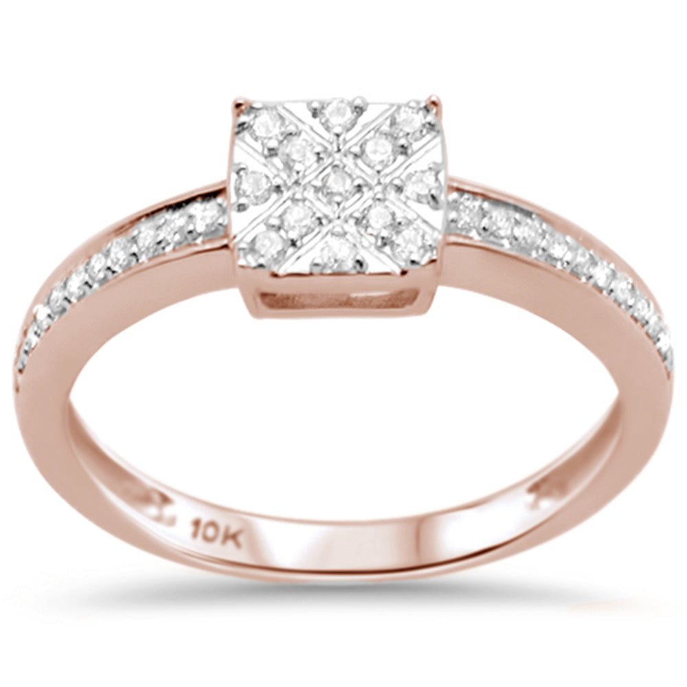 DIAMOND CLOSEOUT!  .18ct F SI 10K Rose Gold Diamond Engagement Ring Size 6.5