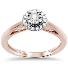 DIAMOND CLOSEOUT! .21ct F SI 10K Rose Gold Diamond Engagement Ring Size 6.5