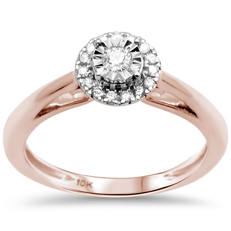 DIAMOND CLOSEOUT! .21ct F SI 10K Rose Gold Diamond Engagement Ring Size 6.5