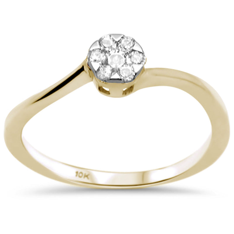 DIAMOND CLOSEOUT! .18ct F SI 10K Yellow Gold Diamond Engagement Ring Size 6.5