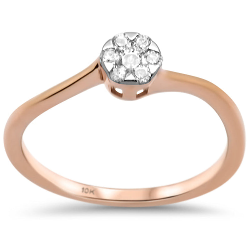 DIAMOND CLOSEOUT! .17ct F SI 10K Rose Gold Diamond Engagement Ring Size 6.5