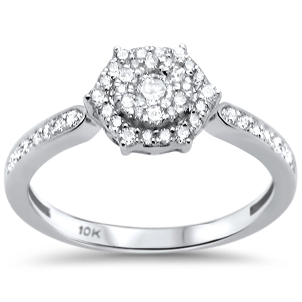 DIAMOND CLOSEOUT! .40ct F SI 10K White Gold Diamond Engagement Ring Size 6.5