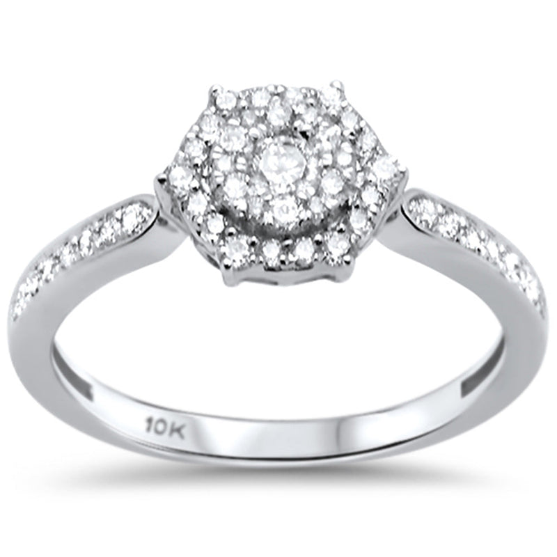 DIAMOND CLOSEOUT! .40ct F SI 10K White Gold Diamond Engagement Ring Size 6.5