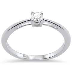 DIAMOND CLOSEOUT! .18ct G SI 14K White Gold Diamond Solitaire Diamond Ring Size 6.5