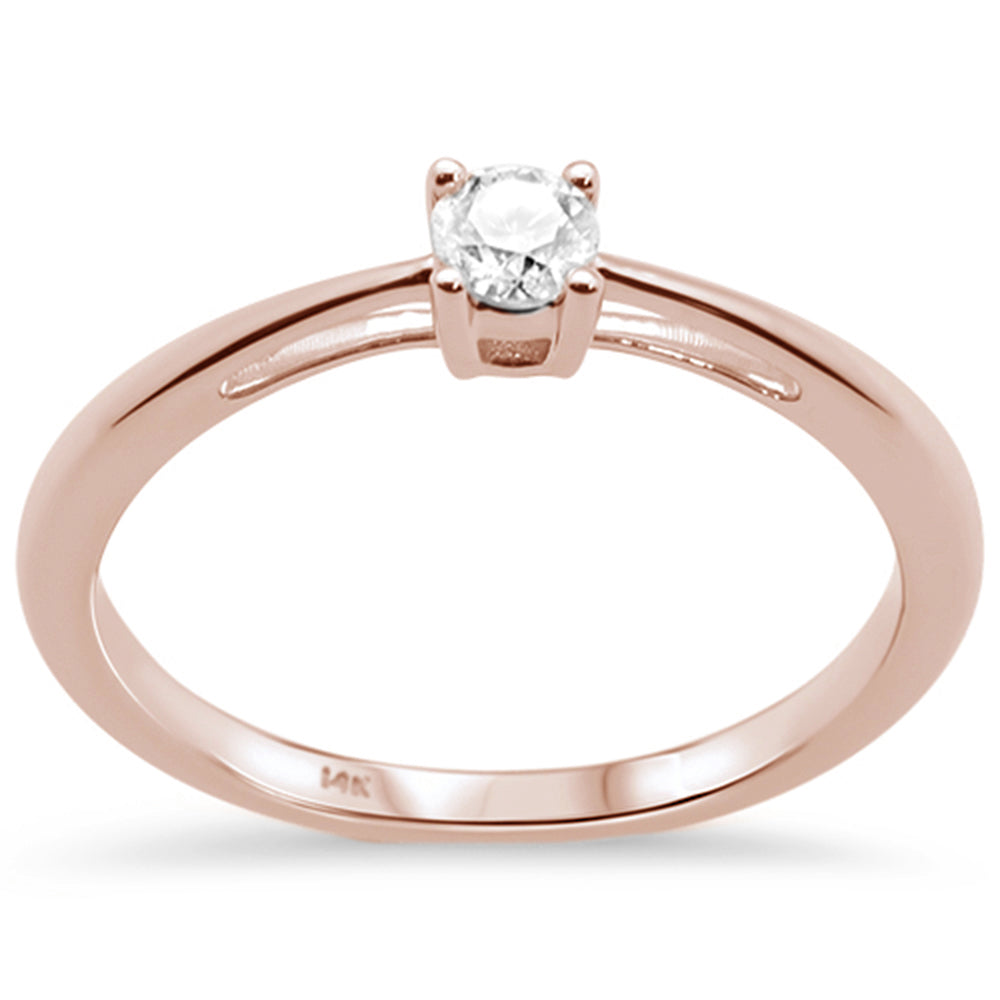 DIAMOND CLOSEOUT! .18ct G SI 14k Rose Gold Diamond Solitaire Diamond Ring Size 6.5