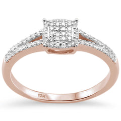 DIAMOND CLOSEOUT! .31CT G SI 10KT Rose Gold Diamond Round Engagement Ring Size 6.5