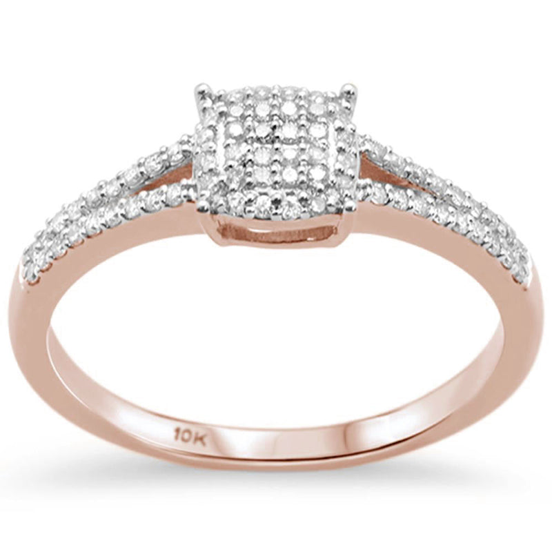 DIAMOND CLOSEOUT! .31CT G SI 10KT Rose Gold Diamond Round Engagement Ring Size 6.5