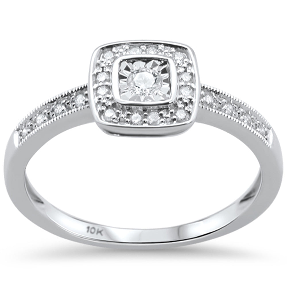 DIAMOND CLOSEOUT! .15ct G SI 10k White Gold Diamond Engagement Ring Size 6.5