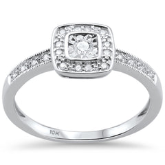 DIAMOND CLOSEOUT! .15ct G SI 10k White Gold Diamond Engagement Ring Size 6.5