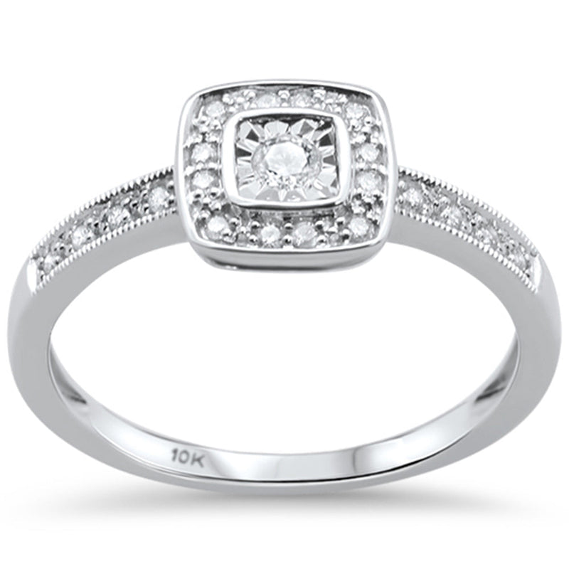 DIAMOND CLOSEOUT! .15ct G SI 10k White Gold Diamond Engagement Ring Size 6.5