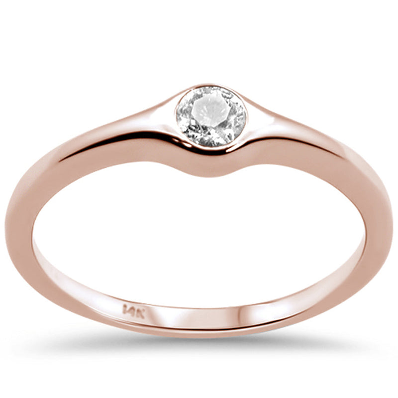 DIAMOND CLOSEOUT! .14ct G SI 14k Rose GoldDiamond Solitaire Ring Size 6.5
