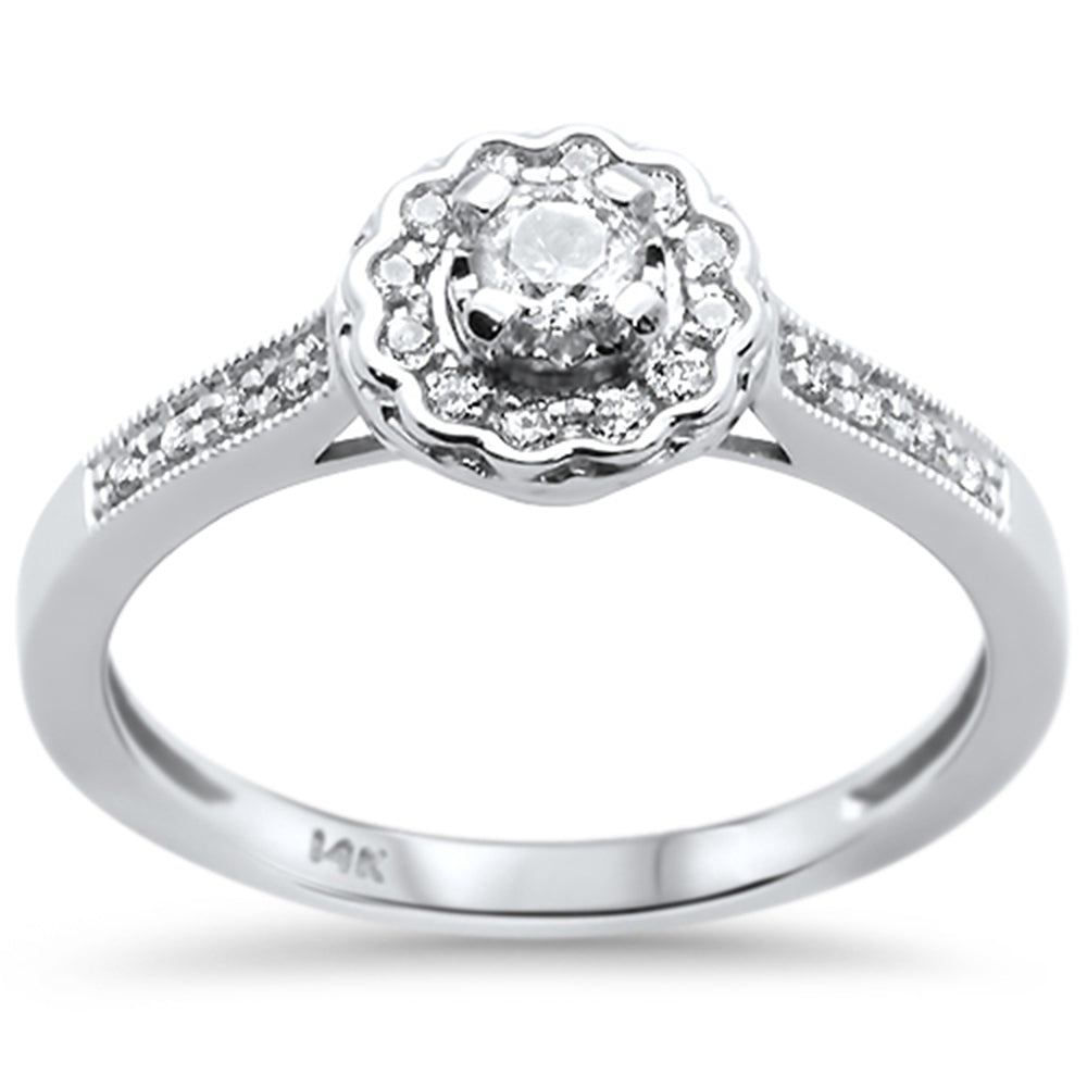 DIAMOND CLOSEOUT! .24ct G SI 14K White Gold Diamond Engagement Ring Size 6.5