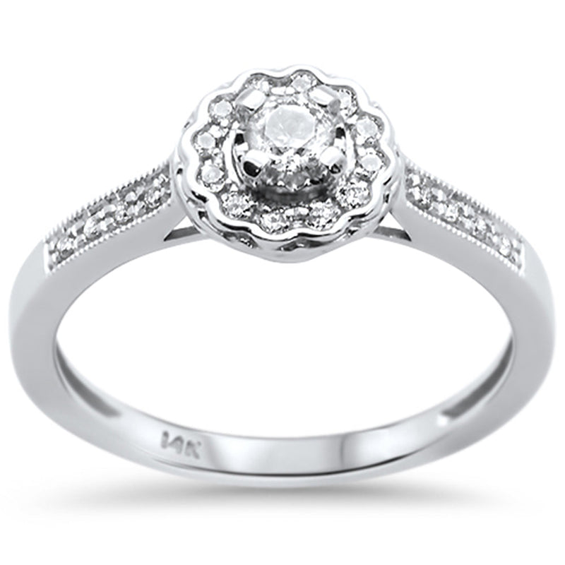 DIAMOND CLOSEOUT! .24ct G SI 14K White Gold Diamond Engagement Ring Size 6.5