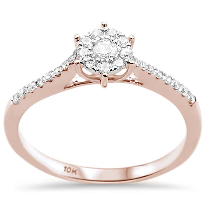 DIAMOND CLOSEOUT! .27ct G SI 10K Rose Gold Diamond Engagement Ring Size 6.5