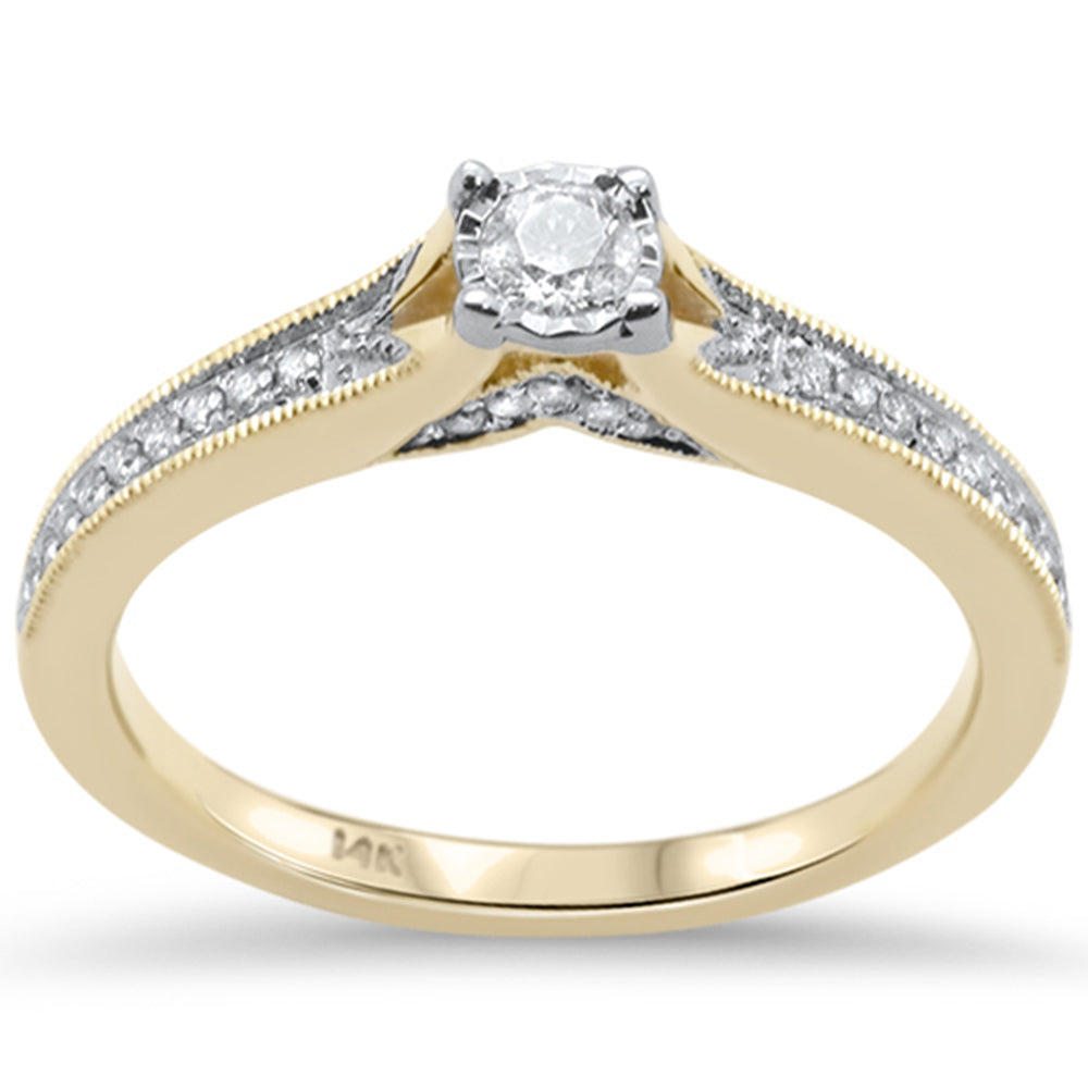 DIAMOND CLOSEOUT! .24ct G SI 14K Yellow Gold Diamond Ring Size 6.5