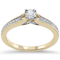 DIAMOND CLOSEOUT! .24ct G SI 14K Yellow Gold Diamond Ring Size 6.5